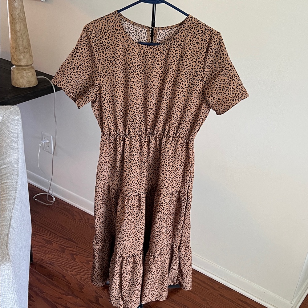 Leopard Print Midi Dress